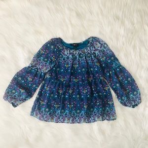 Amy Byer Floral Peplum Long Sleeve Junior Top